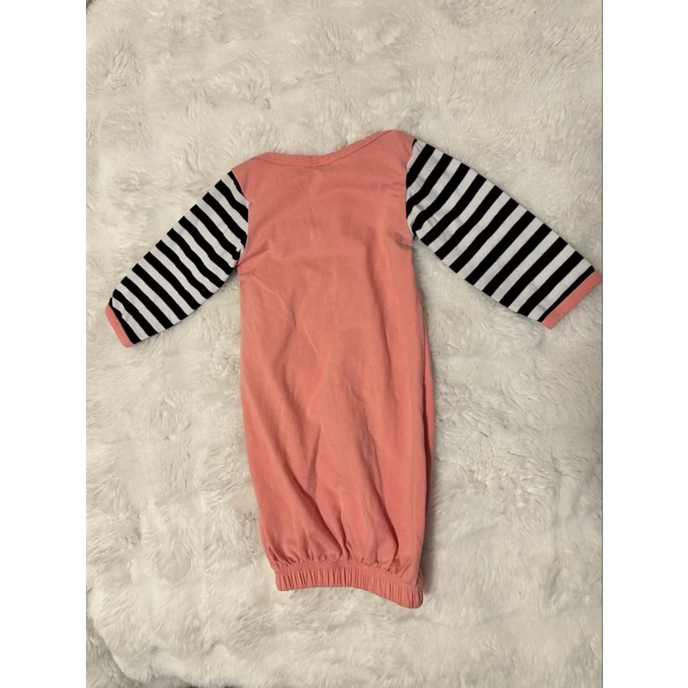 Baby Unbranded Sleepsack 3-6 Months Pink Black Striped Little Sis